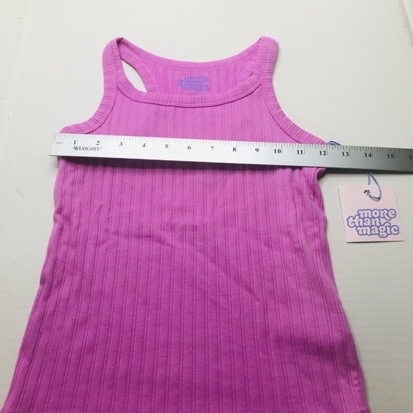 More Than Magic Girl's Size Medium 7-8 Sleeveless Ribbed Tank Pale Magenta New - Picture 8 of 11